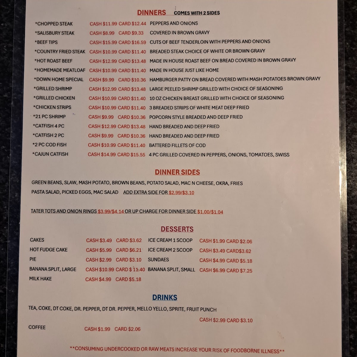 Down Home Restaurant Menu - Image 3